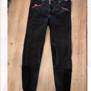 SmartPak Piper Black and Pink breeches 26L
